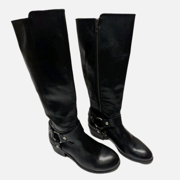FRYE CARSON HARNESS BLACK LEATHER TALL BOOT – LIKE NEW! - Picture 2 of 7